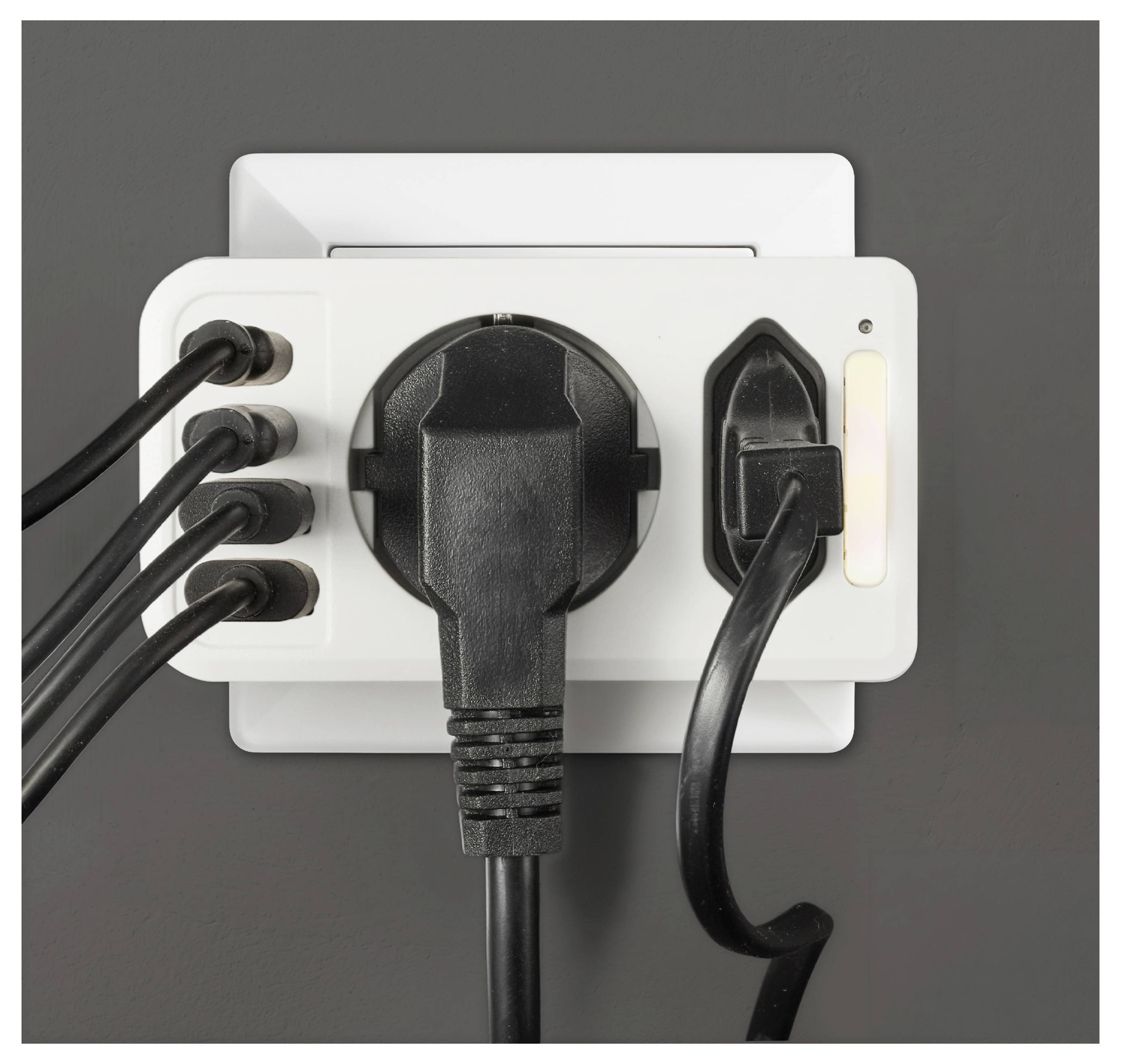 Adapter USB SYGONIX z lampką nocną, 2x USB-A, 2x USB-C® Sygonix SY-7542626-4