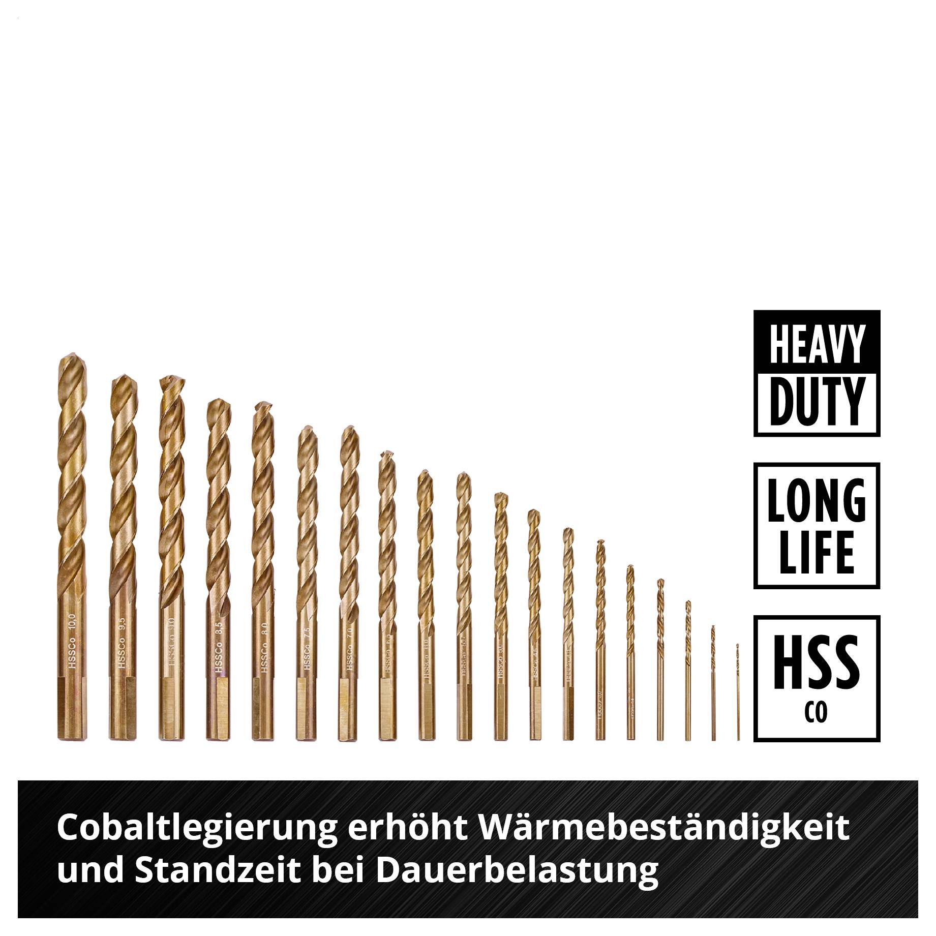 Einhell 249019 HSS-Co Zestaw wierteł krętych do metalu 1 mm, 1.5 mm, 2 mm, 2.5 mm, 3 mm, 3.5 mm, 4 mm, 4.5 mm 1 zest.-3