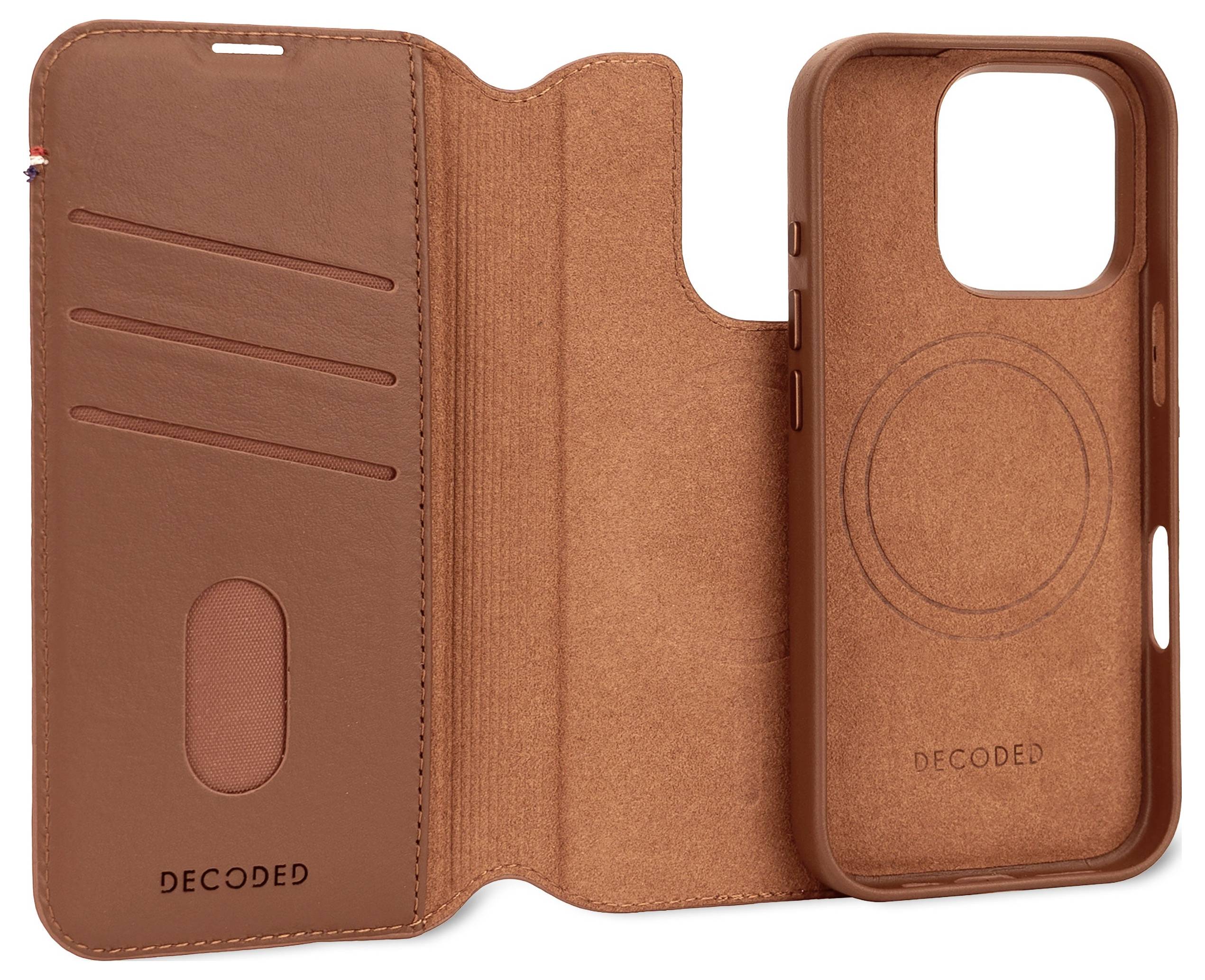 Decoded Decoded Leather Detachable Wallet iPhone Futerał backcase iPhone 16 Pro brązowy D25IPO16PDW5TN-6