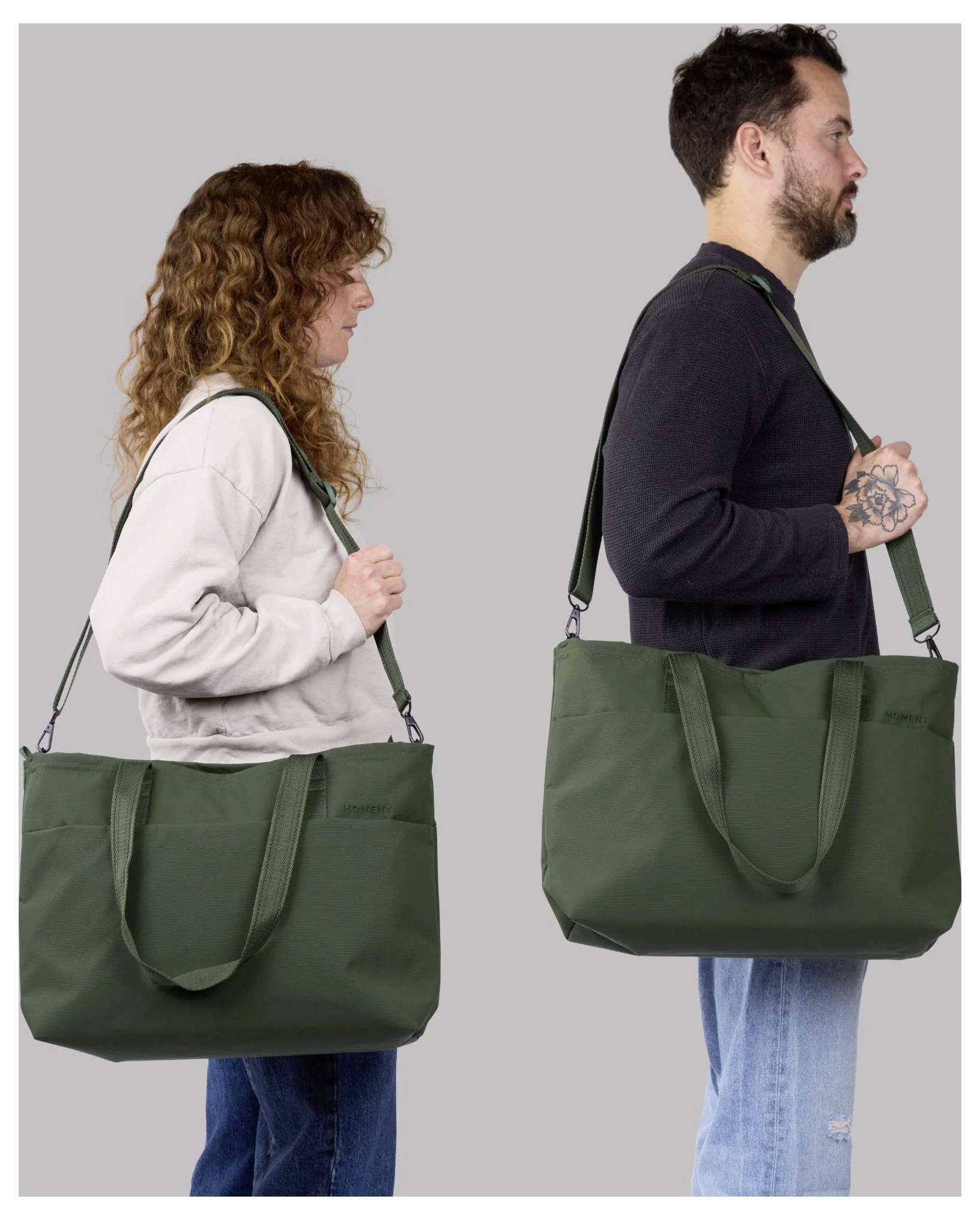 Moment Moment Everything Travel Tote 19L Olive Torba podróżna z kieszenią na notebooka, Wodoodporna-7
