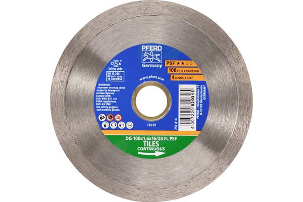 PFERD TOOLS 68300035 DG 100 x 1,6 x 16/20 FL PSF Tarcza tnąca diamentowa Średnica 100 mm Średnica otworu 20 mm cegła, beton zbrojony, kamień, beton 1 szt.