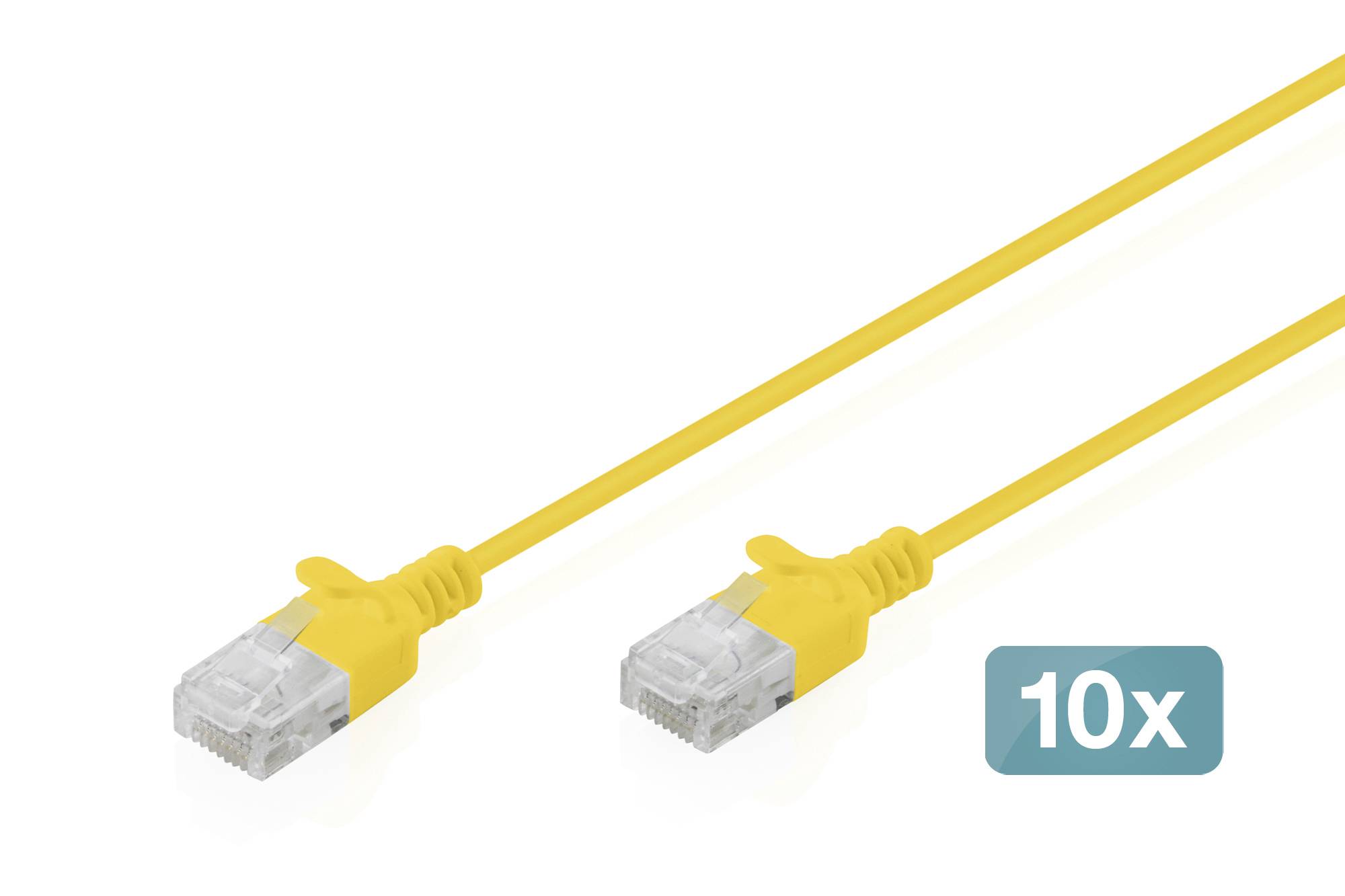 Сетевой кабель Digitus DK-1618-010S-Y-10, 10 шт., RJ45, CAT 6, U/UTP, 1 м, желтый