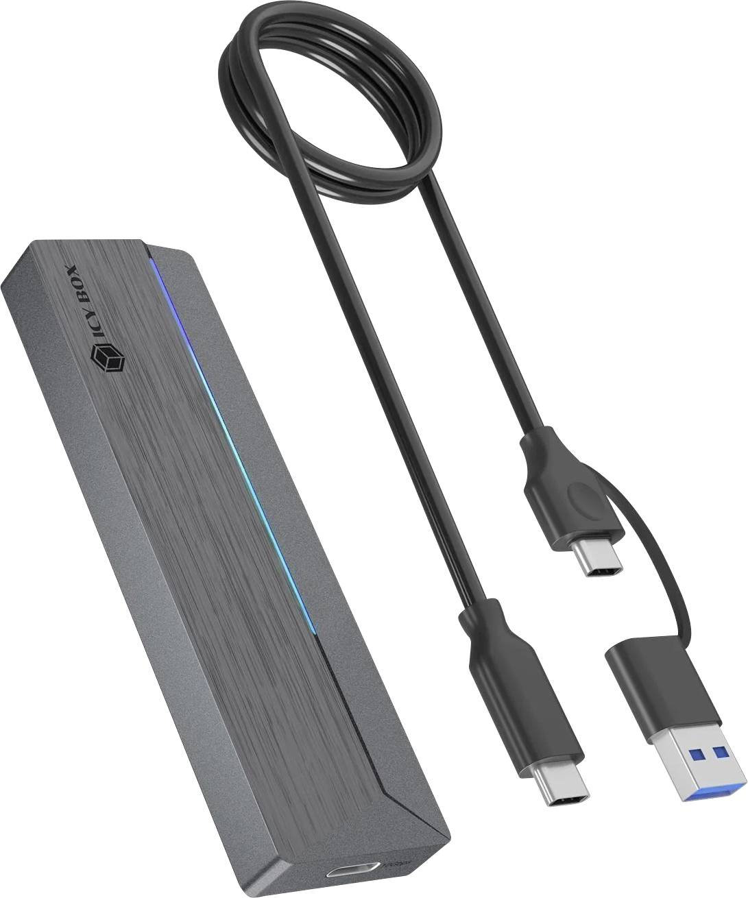 Корпус для M.2 SSD ICY BOX IB-1826MCL-CU31 с разъемом USB-C® 10 Гбит/с, поддержкой M.2 PCIe NVMe, M.2 SATA 2230, 2242, 2260, 2280 
