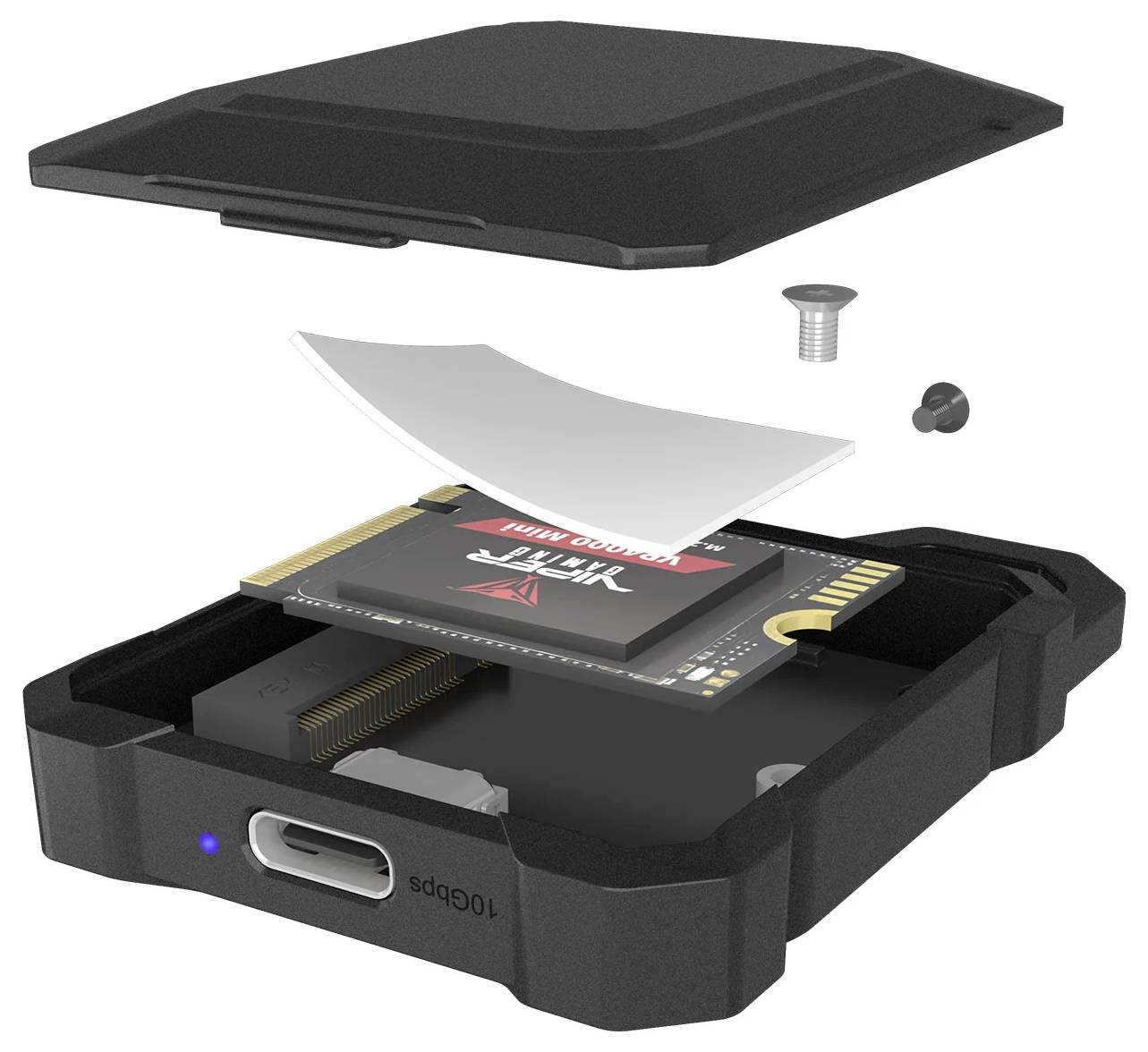 Корпус для M.2 SSD-накопителя ICY BOX IB-1601MP-CU31 с разъемом USB-C® (USB 3.2 Gen 2), скоростью передачи данных 10 Гбит/с, интер