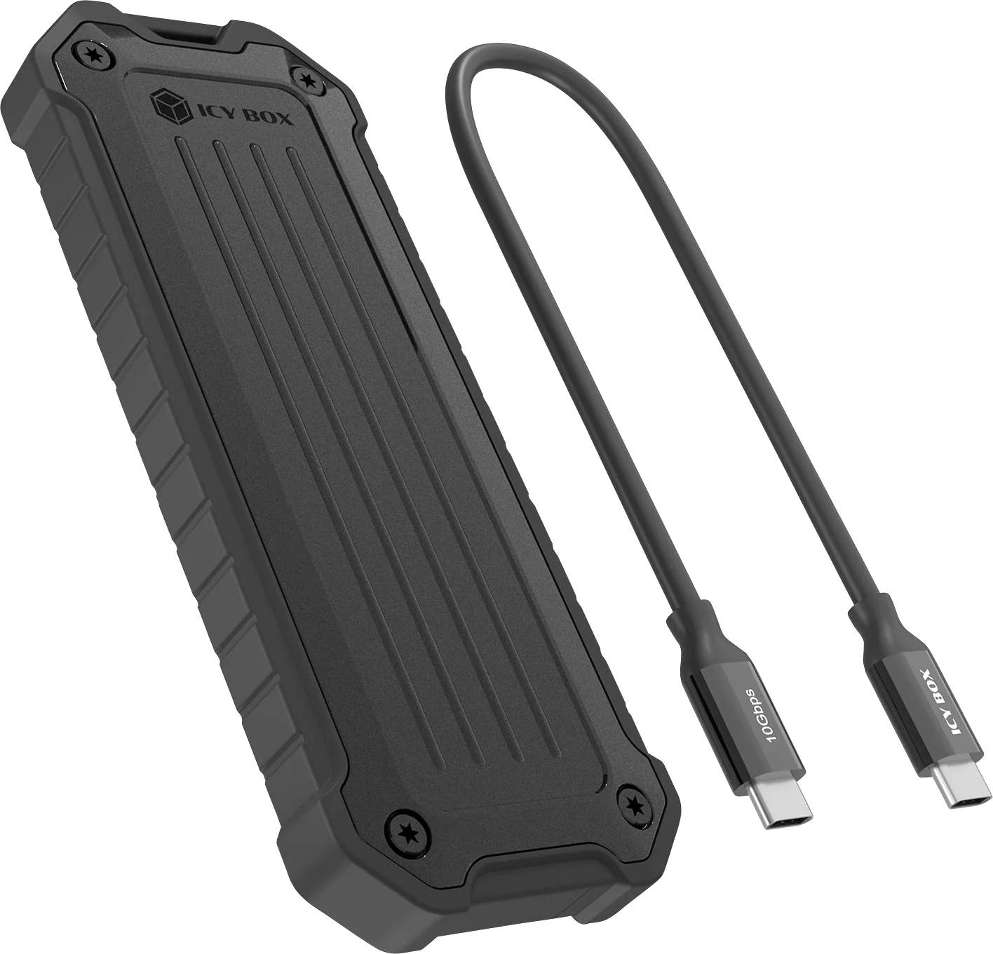 Корпус для M.2 SSD-накопителей ICY BOX IB-1827MCP-C31 с разъемами USB-C® (USB 3.2 Gen 2), 10 Гбит/с, M.2 PCIe, NVMe, SATA 2230, 22