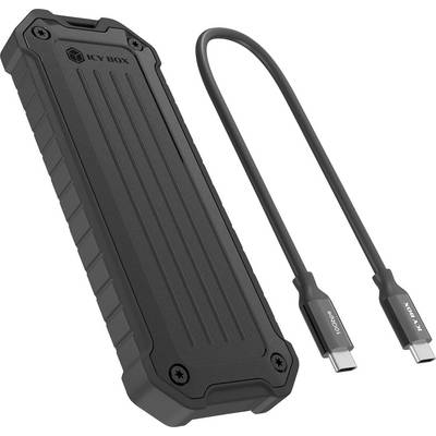 Czarna obudowa zewnętrznego dysku SSD ICY BOX z kablem USB-C pokazana na białym tle.