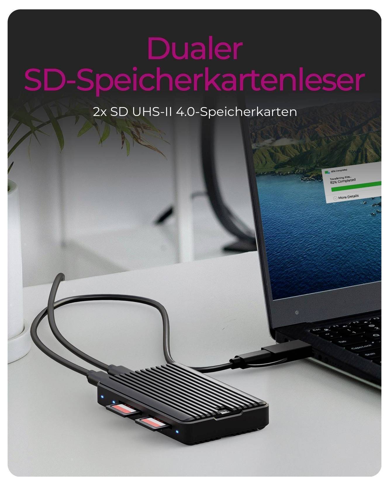 Корпус для M.2 SSD-накопителей ICY BOX IB-CR602M-C31, USB-C® (USB 3.2 Gen 2), 10 Гбит/с, M.2 PCIe NVMe, M.2 SATA, 2280 61154