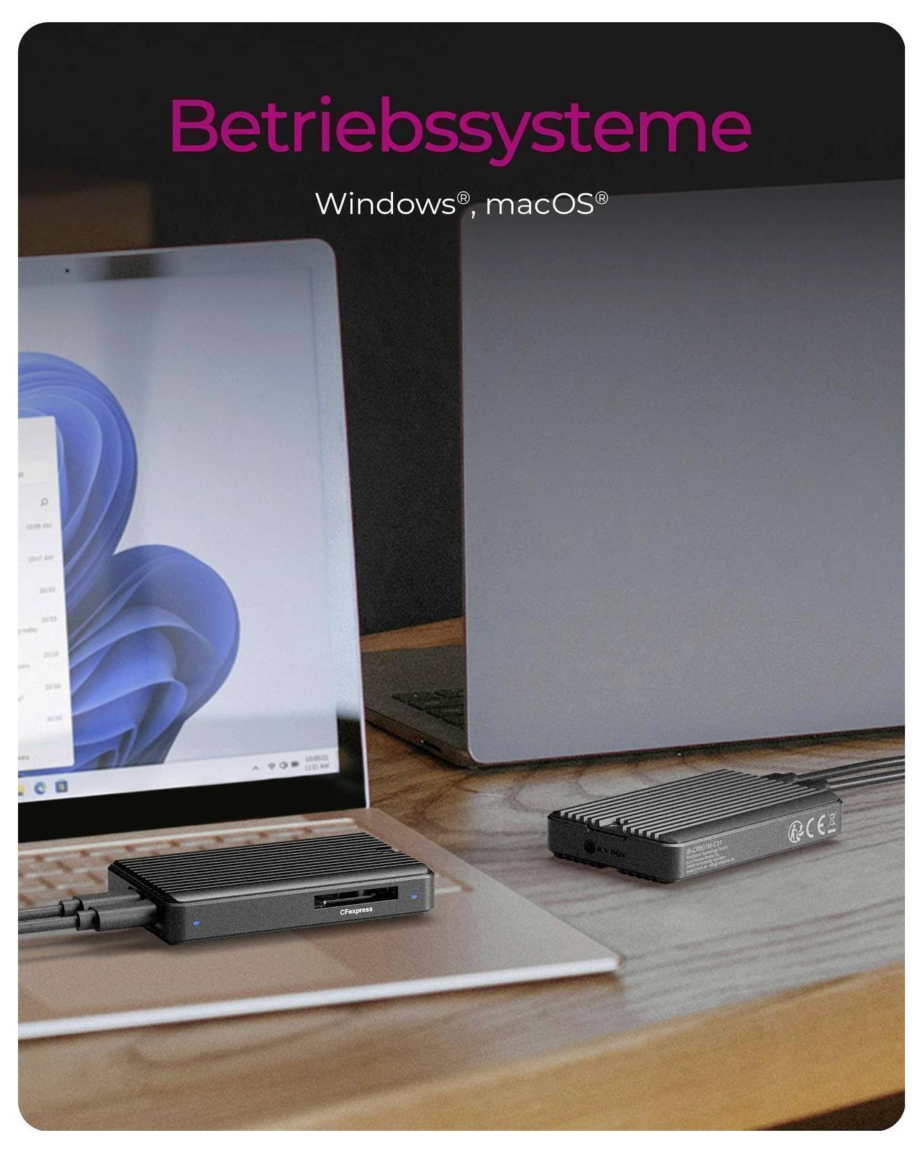 ICY BOX IB-CR601M-C31 Obudowa M.2 SSD USB-C® (USB 3.2 Gen 2) 10 GBit/s M.2 PCIe NVMe, SATA III 2280 61153-7