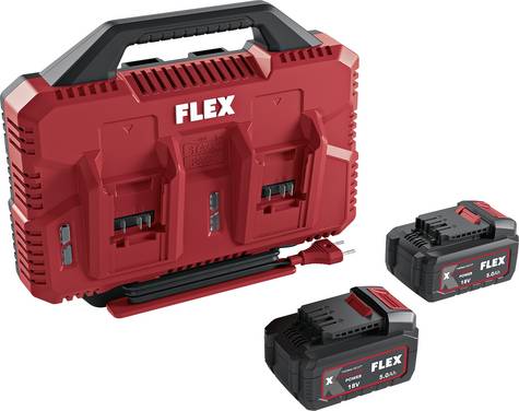 Flex 534911 Stack Pack + 2x 5 Ah Ładowarka i akumulator do elektronarzędzi  18 V 5 Ah