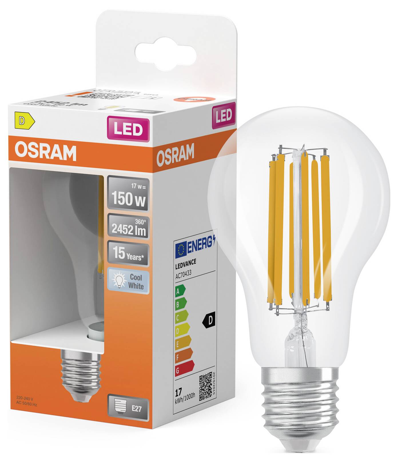 Світлодіодна лампа OSRAM HOMELIGHTING 4099854779442 E-27 17 Вт біла 1 шт.
