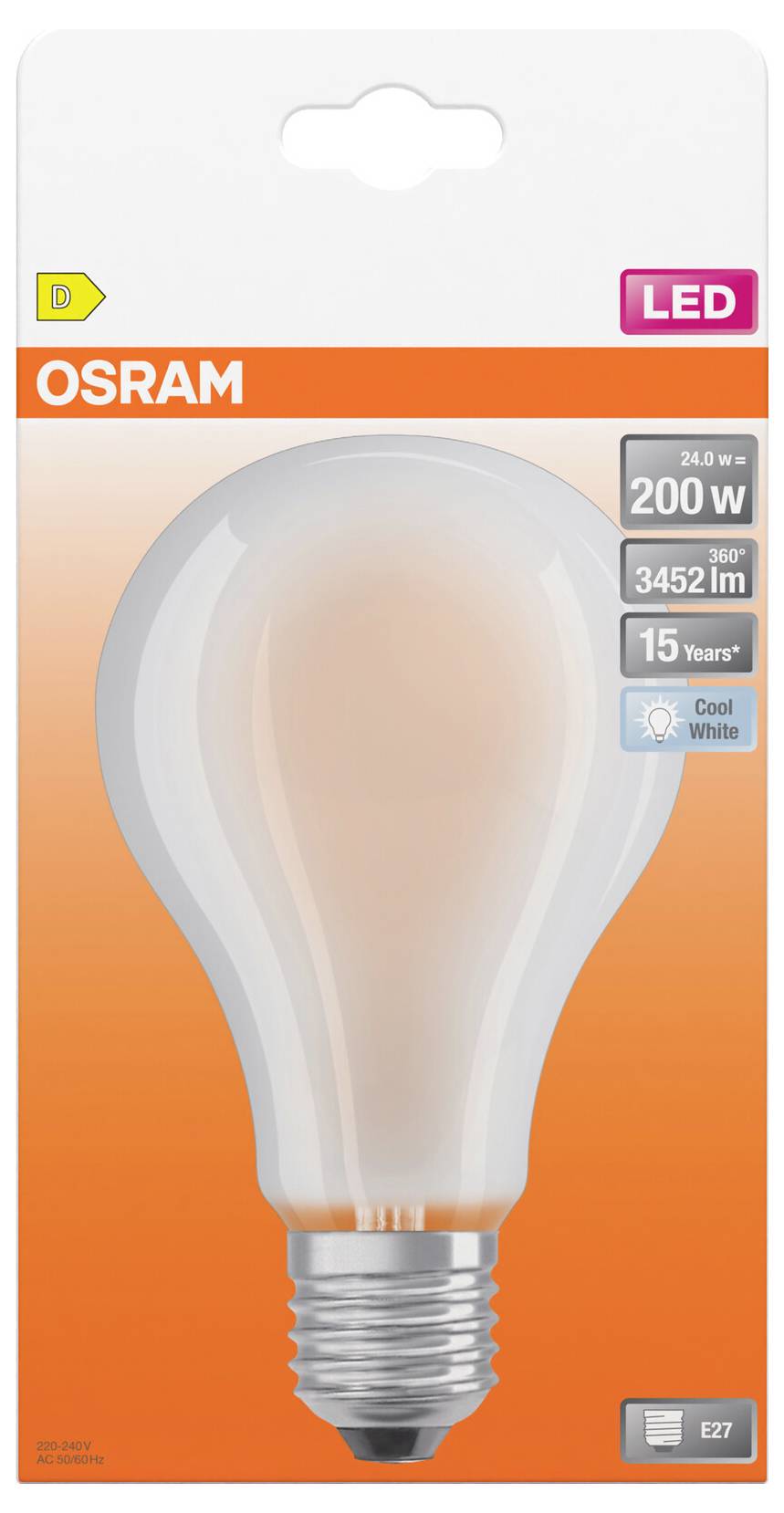 Світлодіодна лампа OSRAM HOMELIGHTING 4058075619098 E-27 24 Вт денне біле світло 1 шт.