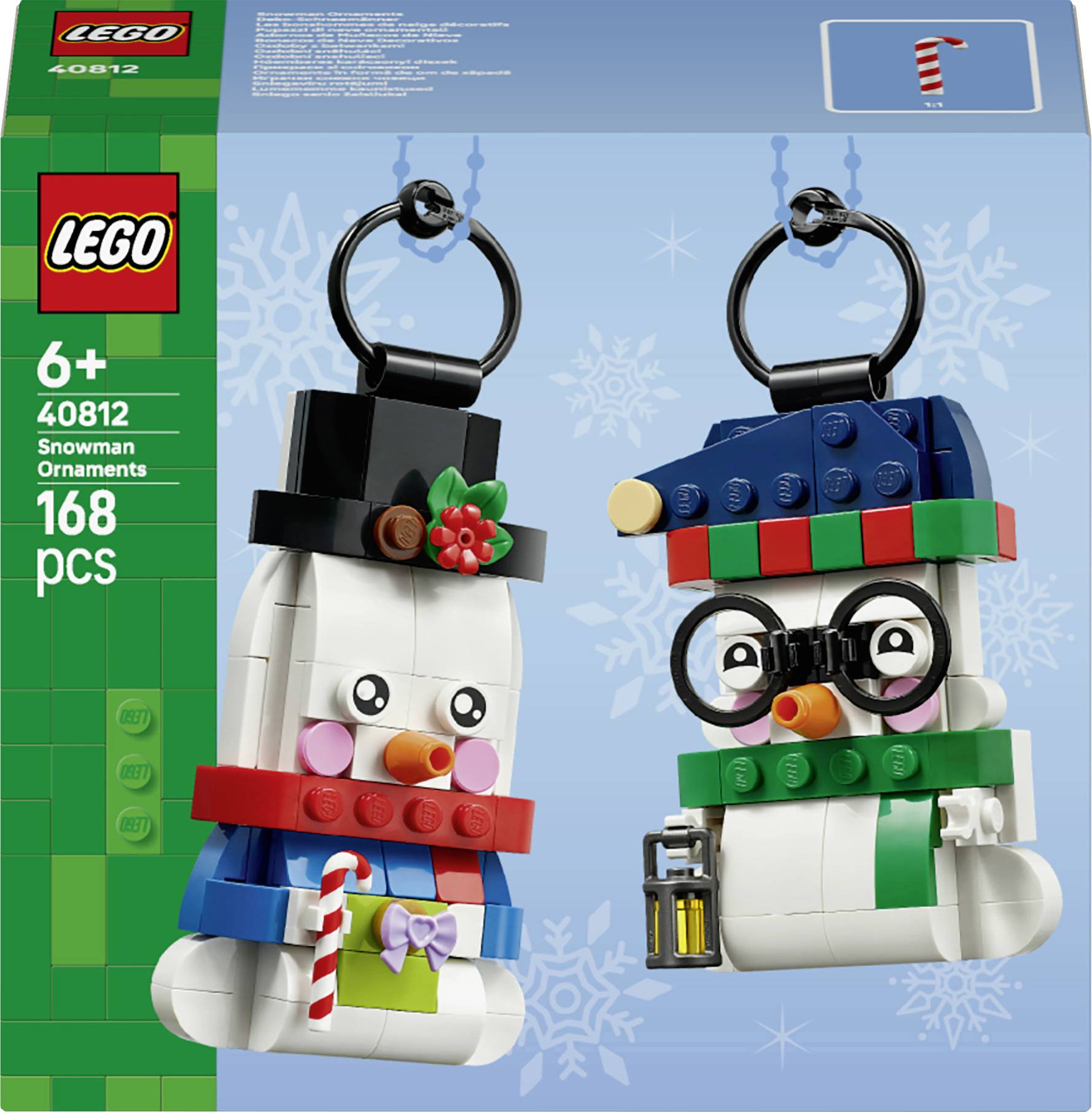 40812 LEGO® ICONS™ Декоративные снеговики; подвесные елочные украшения; конструктор для девочек и мальчиков от 6 лет.