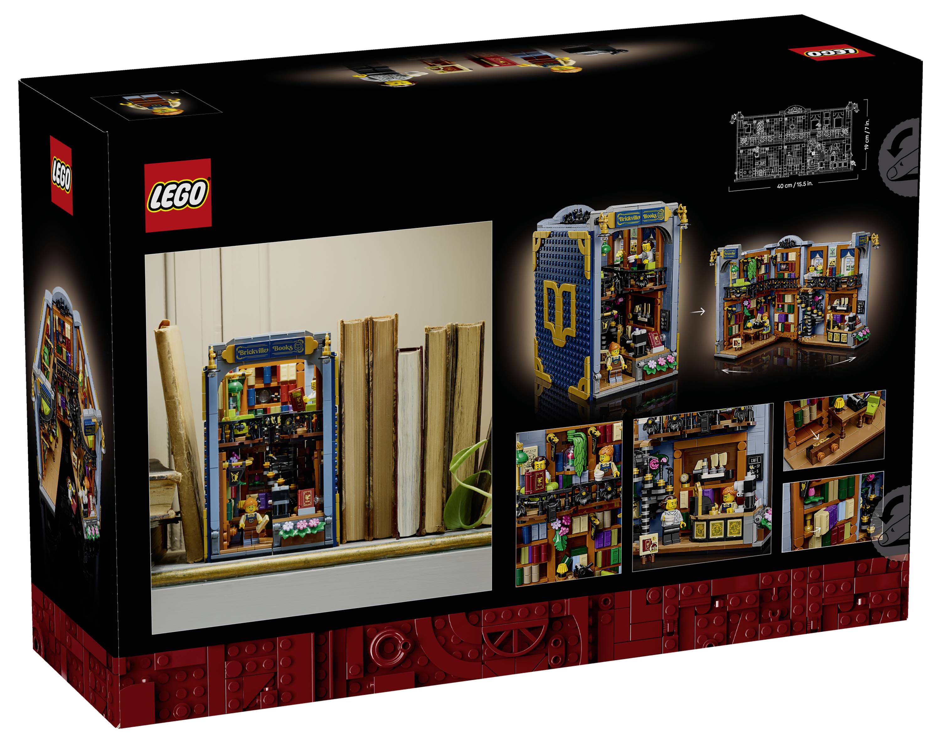 6588527 LEGO® ICONS™ Księgarnia: Podpórka do książek; Dekoracja pokoju do domowej biblioteki lub czytelni; Zestaw konstr-1