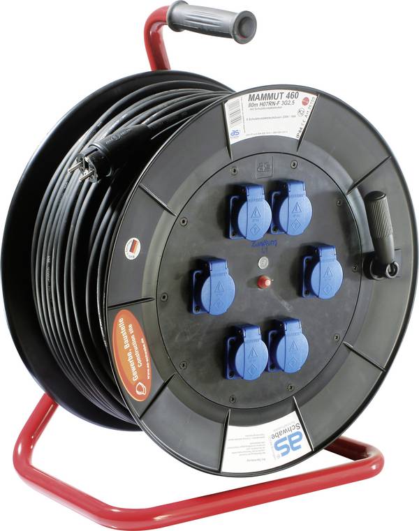 Bęben kablowy AS Schwabe Mammut 826100, 230 V, 16 A, 80 m
