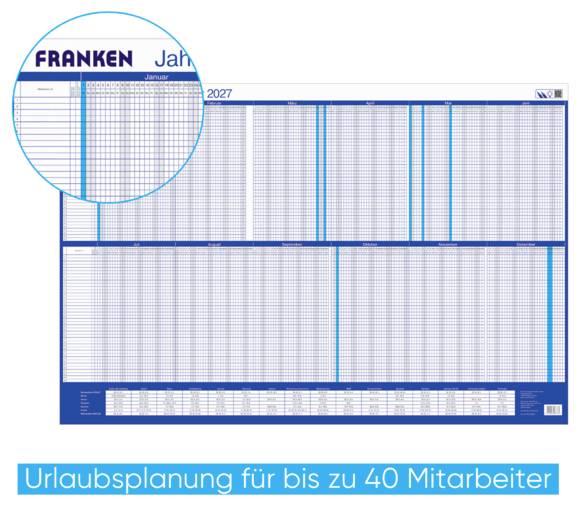 Franken PKU100227 Podkładka na biurko Plan roku 2027 biały, niebieski (S x W) 910 mm x 610 mm 1 szt. PKU100227-3