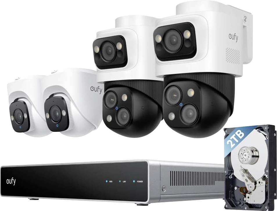 eufy eufy NVR Security System S4 E8E00325 Проводной, LAN IP-сетевой видеорегистратор, 3840 x 2160 пикселей