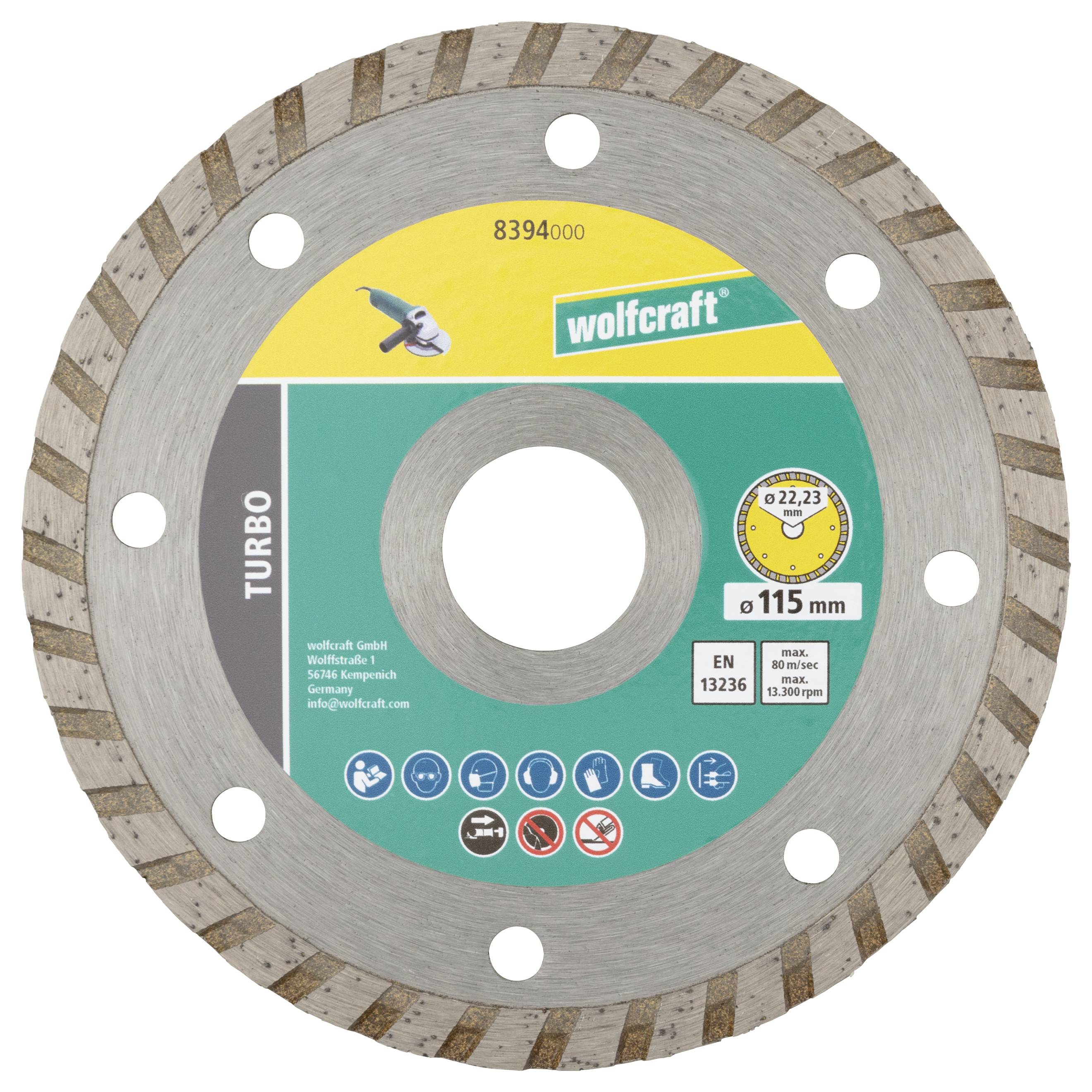 Tarcza tnąca diamentowa Wolfcraft 8394000 115 mm 1 zest.-3