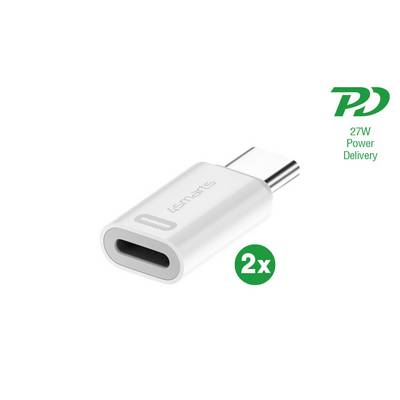 Adapter USB-C do USB-C oznaczony etykietą „PD 27W Power Delivery" z odznką „2x", pokazany na białym tle.