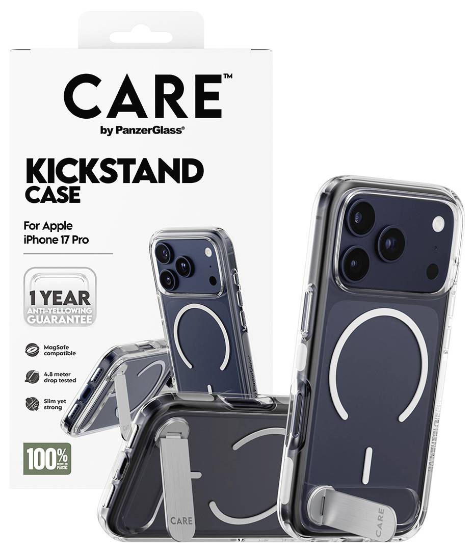 PanzerGlass CARE Feature Futerał backcase Apple iPhone 17 Pro, iPhone 18 Pro przeźroczysty Ładowarka indukcyjna, Funkcja-1