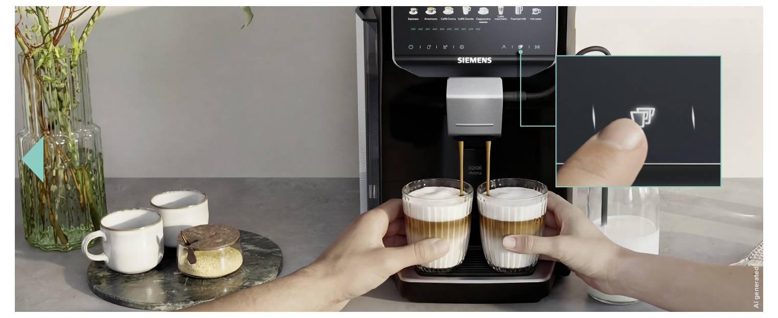Автоматическая кофемашина Siemens EQ500 и TP553E07 цвета «рояльный лак»