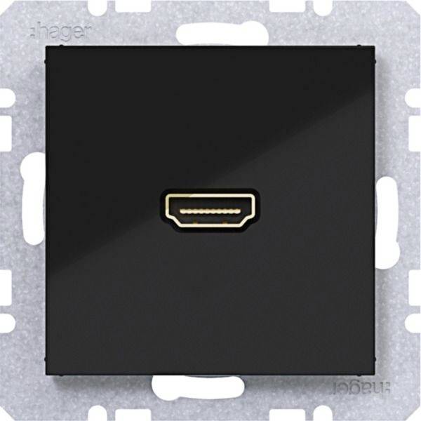 Hager Gniazdo HDMI Czarny nocny (błyszczący) WAF4379BG 1 szt.