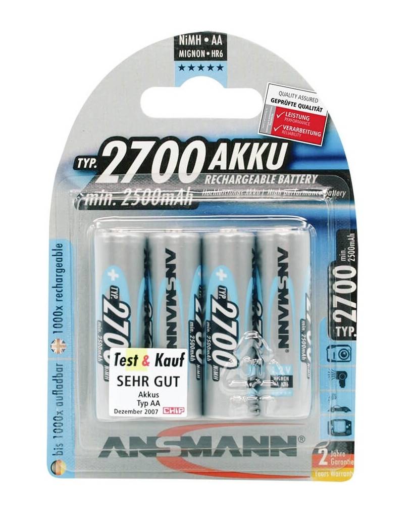 Аккумулятор AA/R06 Ansmann 5030842, NiMH, 1,2 В, 4 шт.