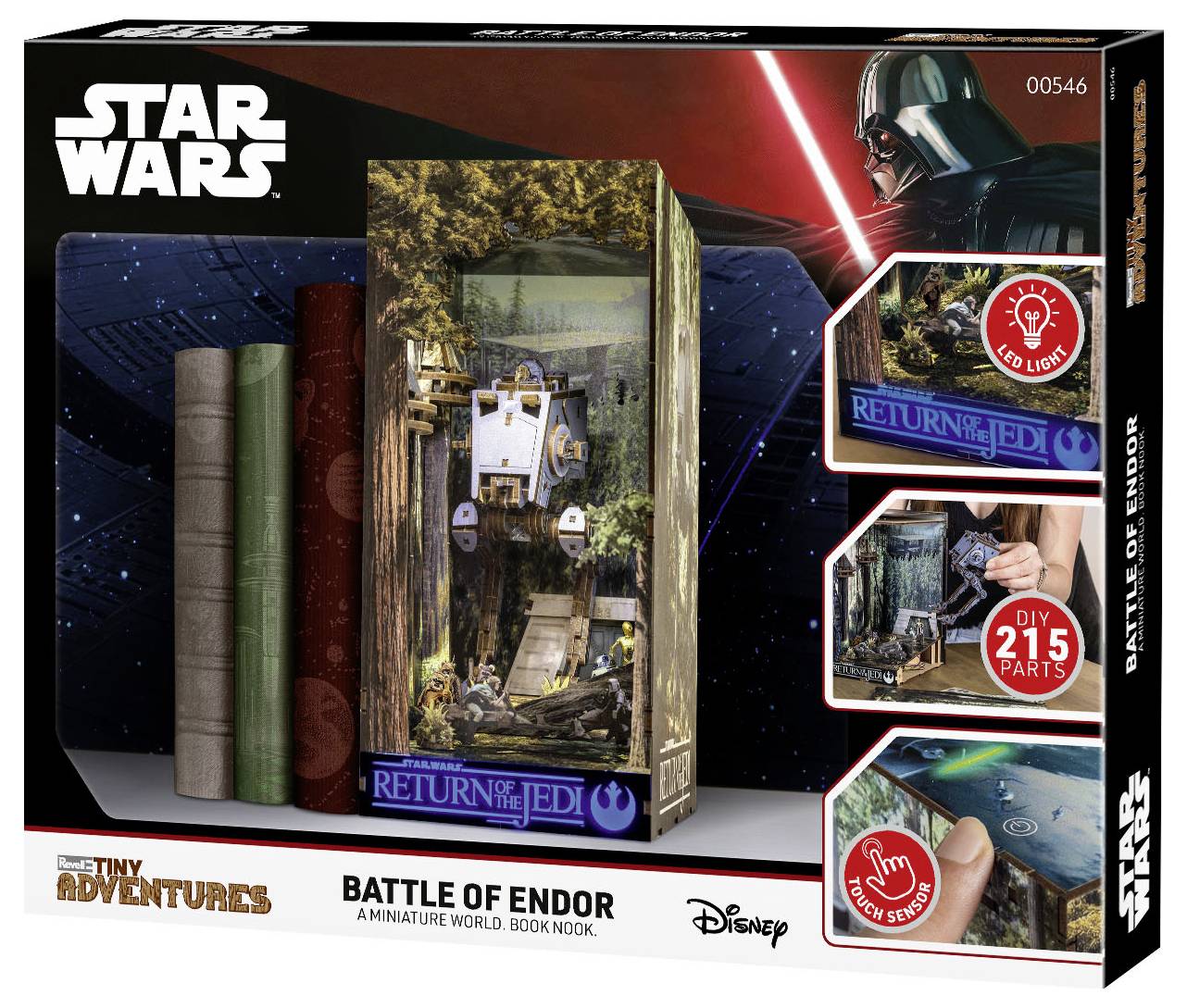 Star Wars "Bitwa o Endor" - zestaw miniatury książkowego nookka ze światem w pudełku z dioramą leśną, diodami LED i 215 częściami do samodzielnego montażu.
