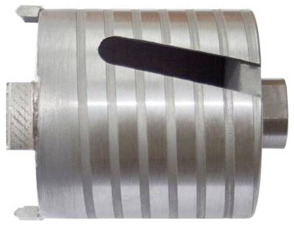 Metalowy cylindryczny rotor z ukośnym rowkiem, prawdopodobnie element pompy lub silnika, pokazany na białym tle.