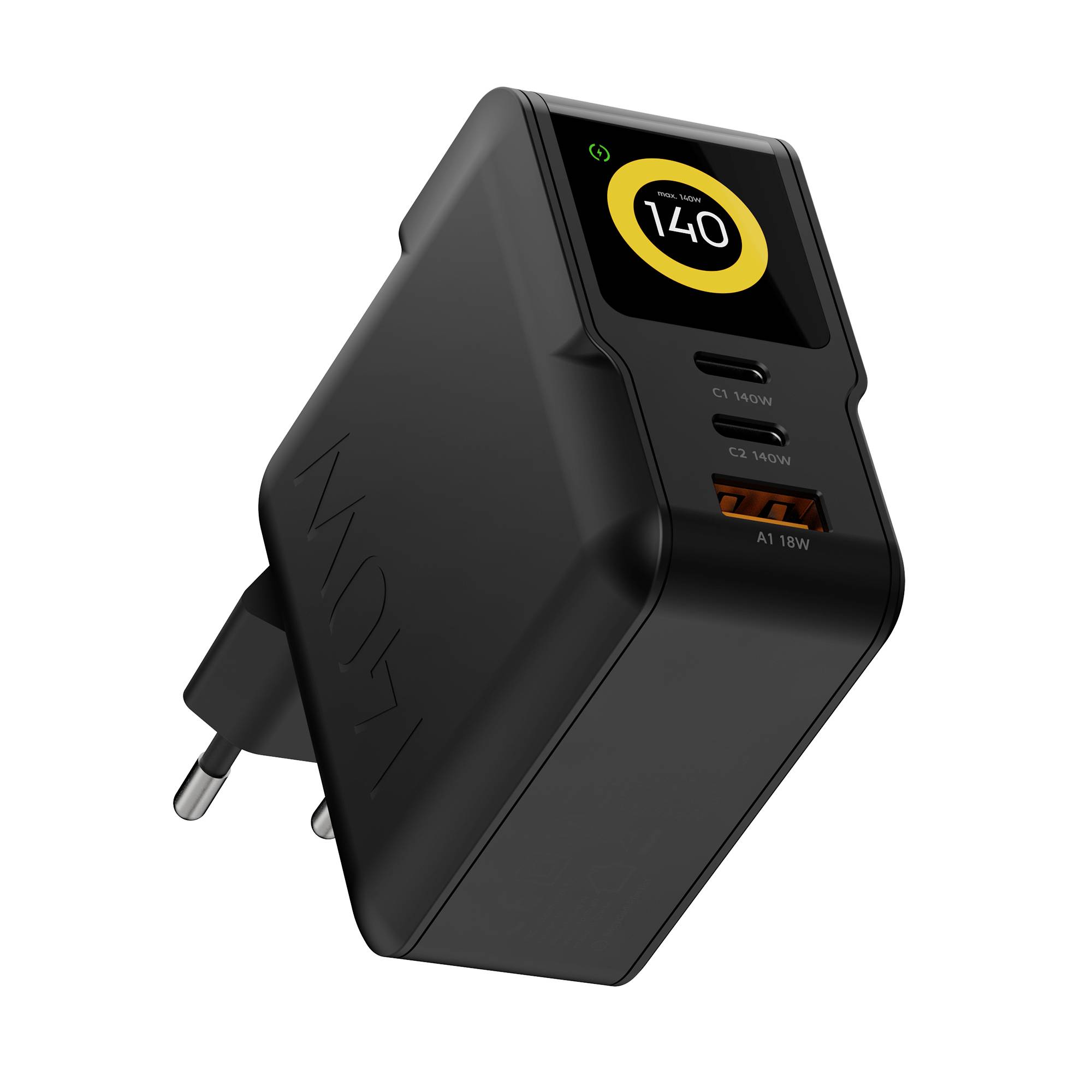 Зарядное устройство XTORM NextGen GaN3 USB 140 Вт с быстрой зарядкой 3.0, черное.