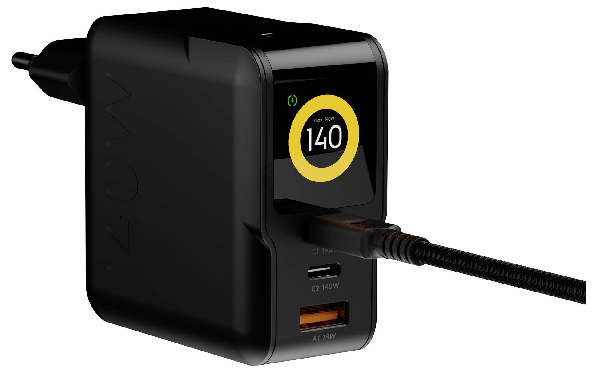Зарядное устройство XTORM NextGen GaN3 USB 140 Вт с быстрой зарядкой 3.0, черное.