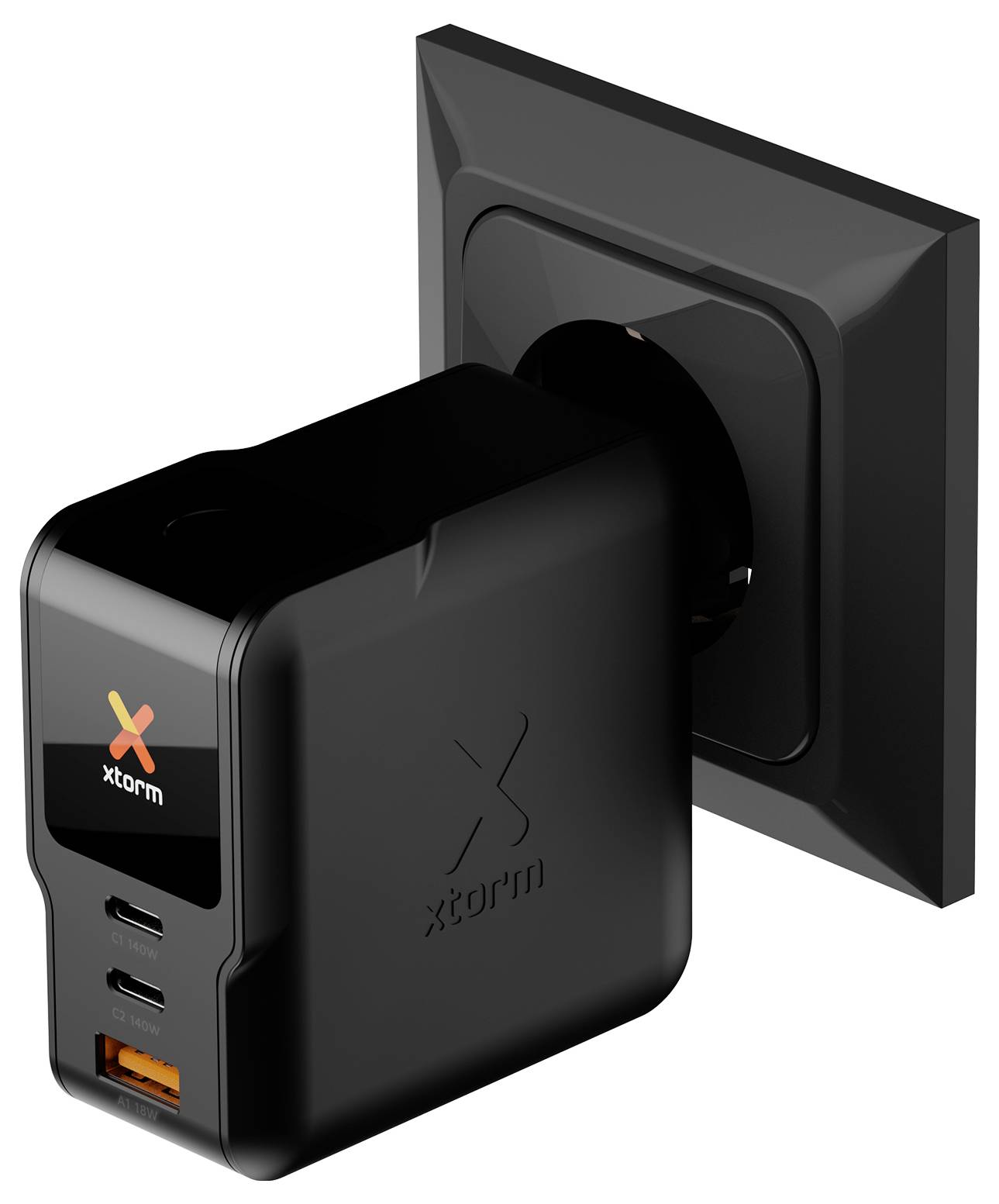 Зарядное устройство XTORM NextGen GaN3 USB 140 Вт с быстрой зарядкой 3.0, черное.