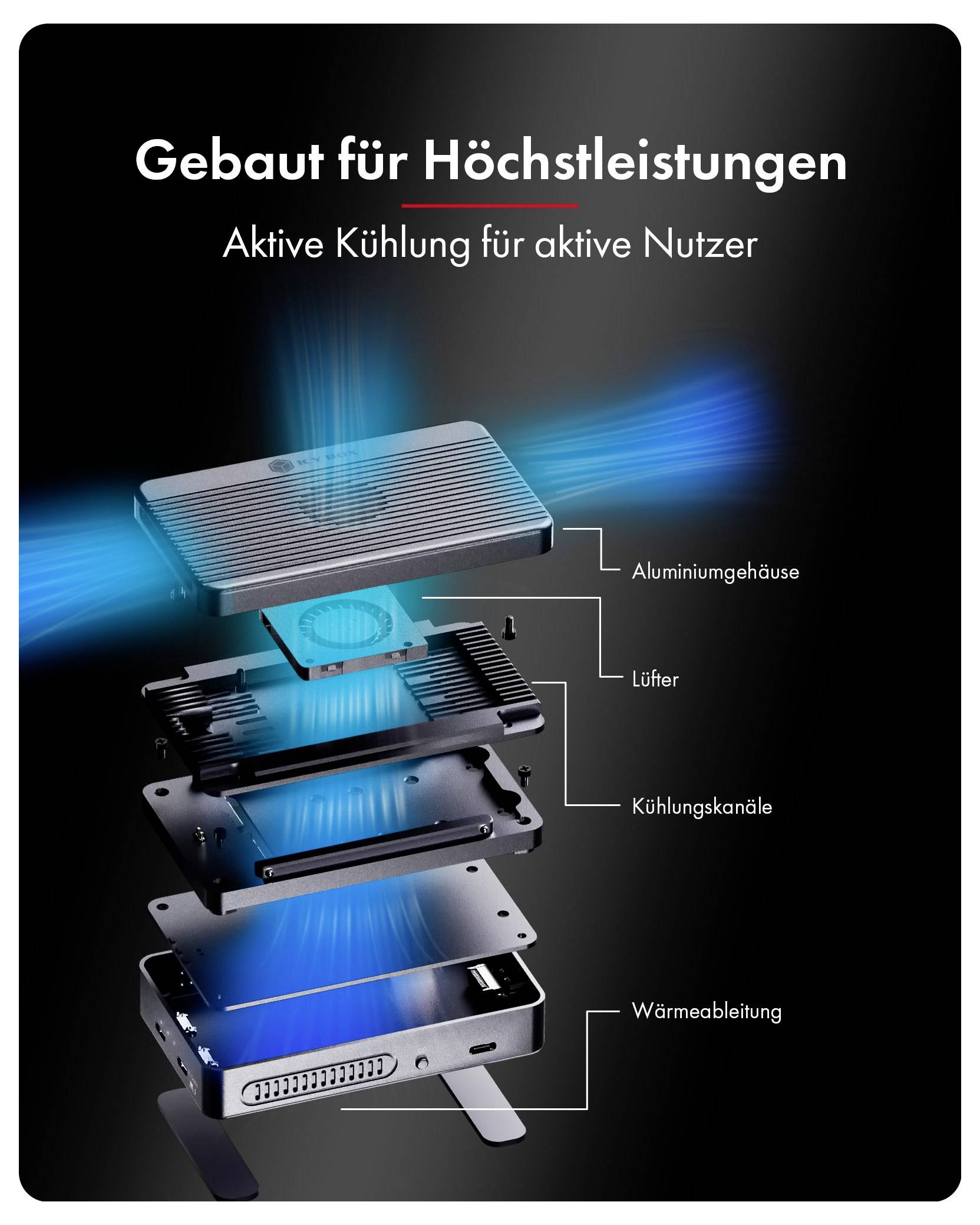 ICY BOX IB-RD2818DK-40G Obudowa M.2 SSD USB-C®, Thunderbolt 3 M.2 NVMe PCIe 4.0 x4 61203-4