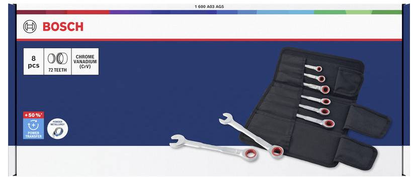 Bosch Professional 1600A03AG5 1600A03AG5 Klucz nasadowy z grzechotką 8 szt.-1