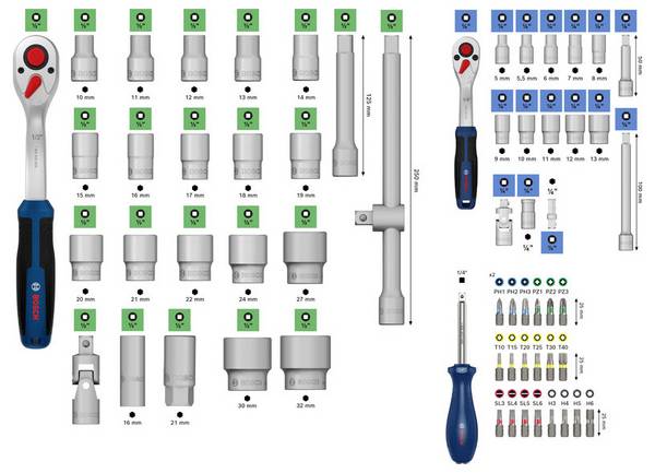 Bosch Professional 1600A03AD0 1600A03AD0 Zestaw narzędzi