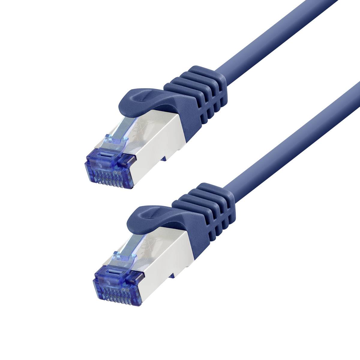 LogiLink CP4016S RJ45 Câble réseau, câble patch CAT 6a S/FTP 0.25 m bleu conducteur CCA, ignifuge, sans halogène 1 pc(s)
