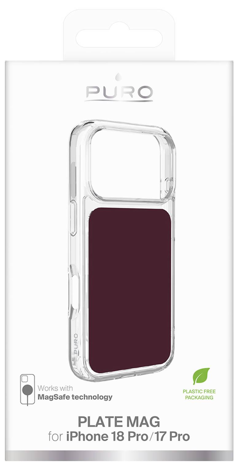 sbs mobile Plate Mag Futerał backcase Apple iPhone 18 Pro, iPhone 17 Pro wiśniowy PUIPC18P63CLEARMBDX-1