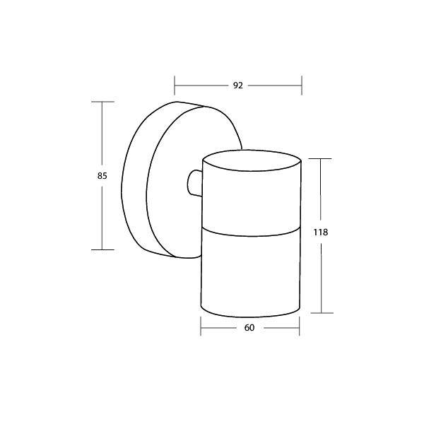 Lampa ścienna LED Brumberg 65352100 8 W IP44 (Front)-2