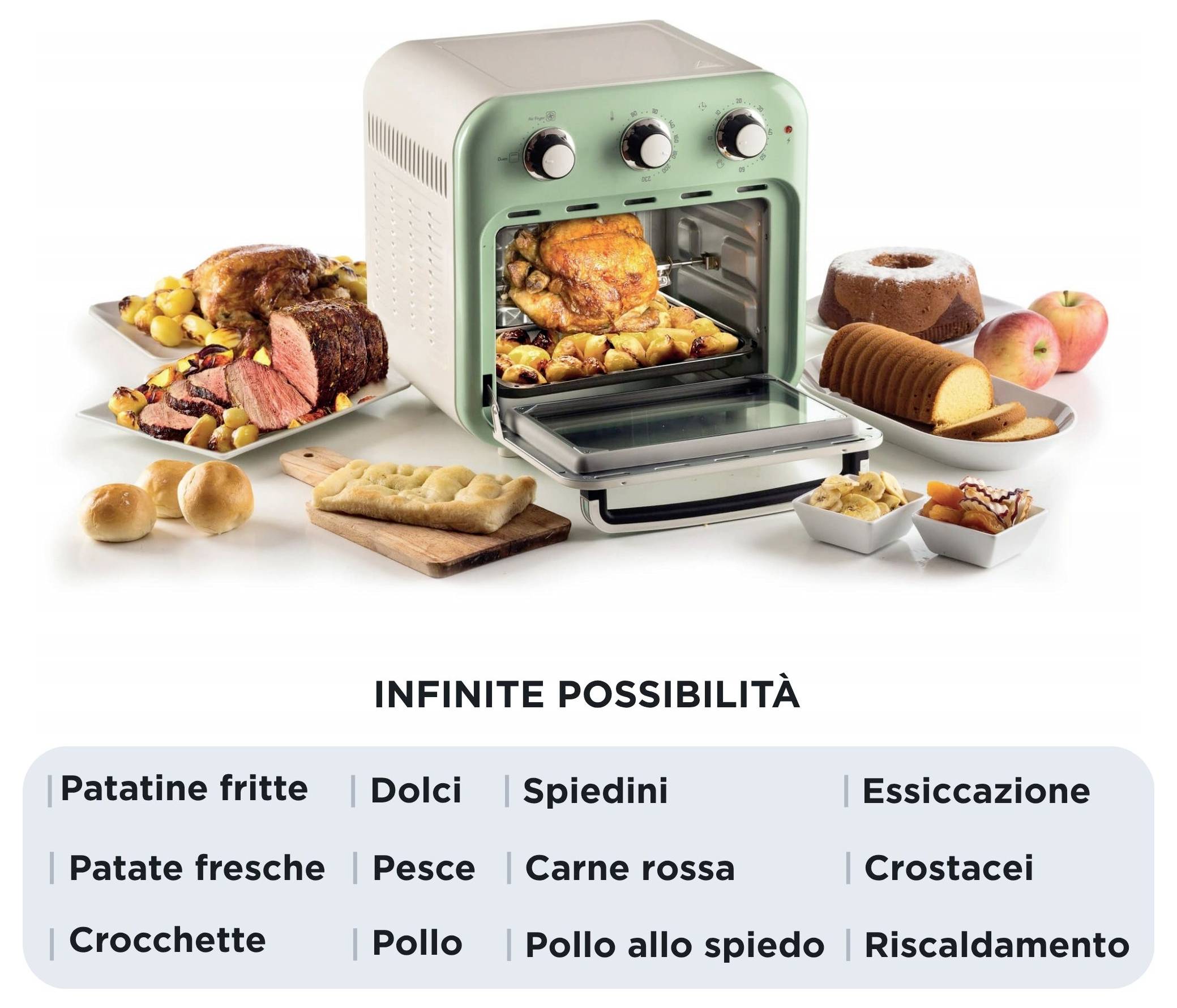 Ariete 4632/04 funkcja grilla, funkcja gorącego powietrza, lampka kontrolna, z funkcją gotowania na parze, z wyświetlacz-2
