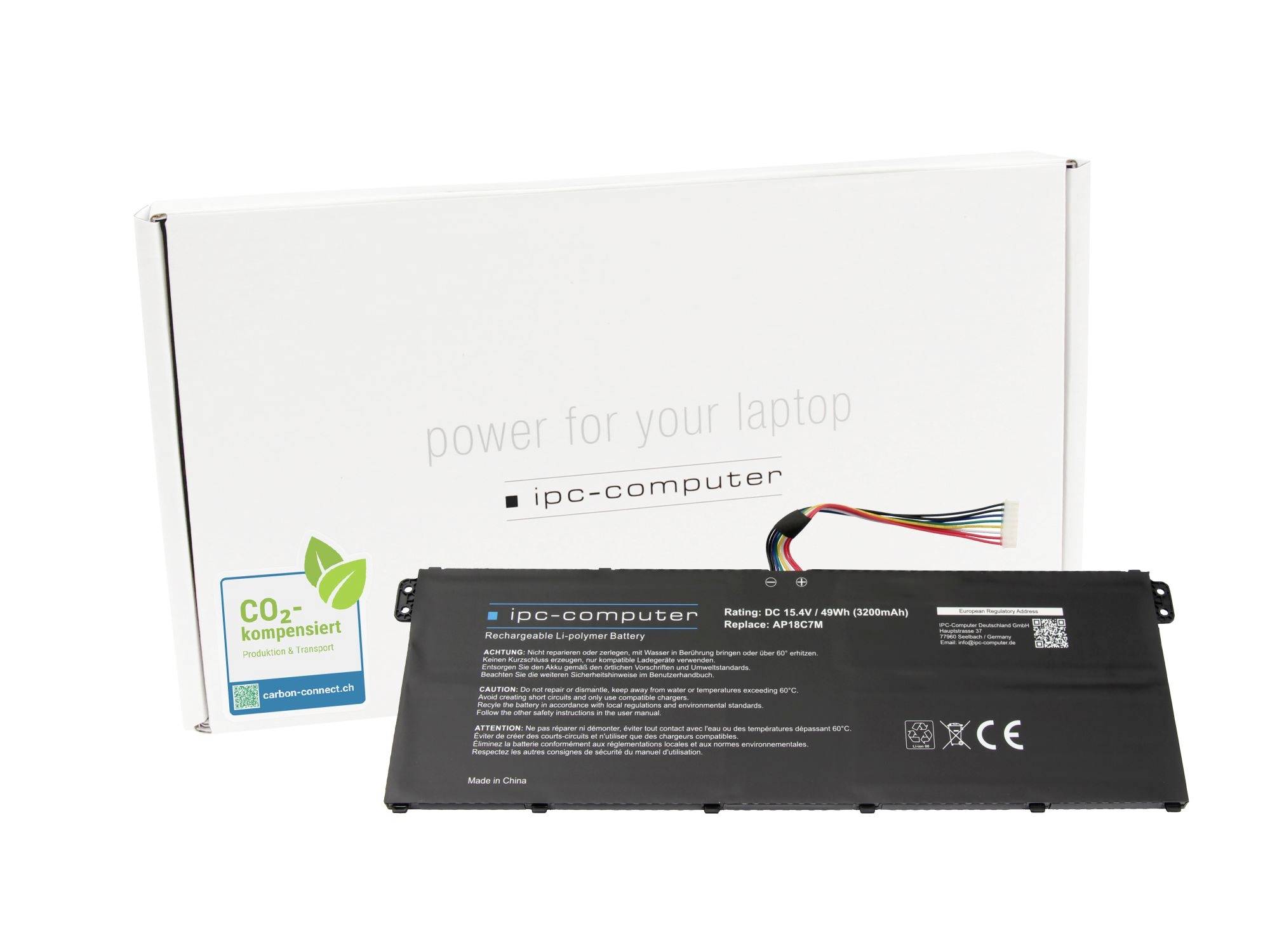 ipc-computer Batterie dordinateur portable Akku AP18C7M REPLACE 15.40 V 3200 mAh IPC-Computer