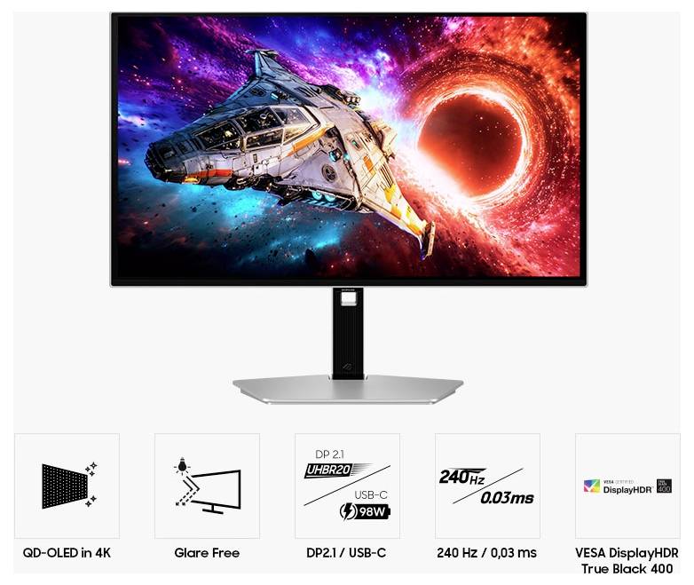 Samsung ViewFinity G80SH Slim-Bit (4 mm) EEK G (A - G) 68.6 cm (27 cal) 3840 x 2160 px 16:9 0.03 ms OLED-18