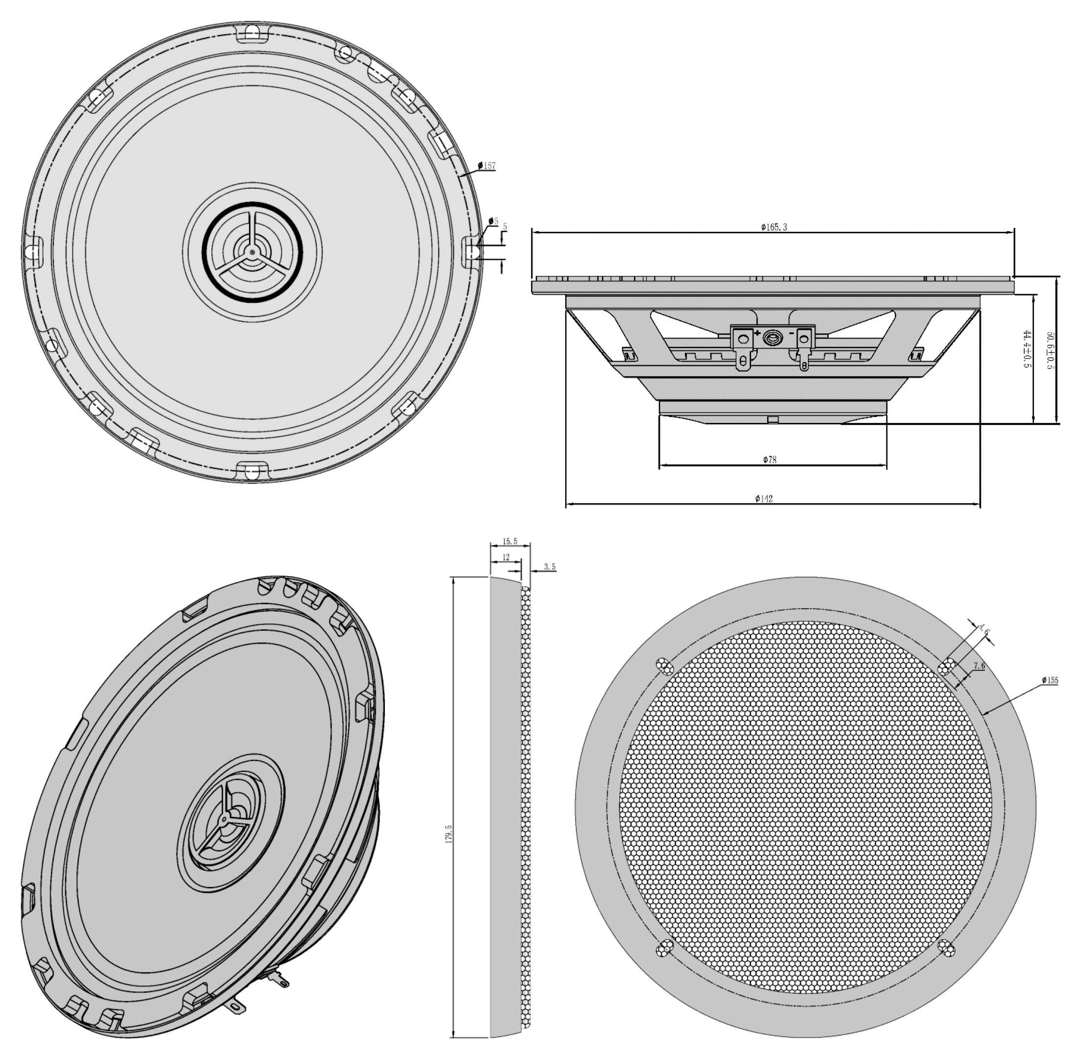 Głośnik samochodowy Blaupunkt Classic 165 Cs, 120 W, 4 Ω, 2 szt.-4