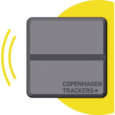 Ikona aplikacji w postaci zaokrąglonego prostokąta w kolorze szarym z etykietą "COPENHAGEN TRACKERS" i małą kropką w prawym dolnym rogu