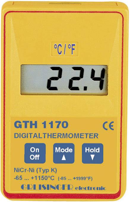 Greisinger GTH 1170 Termometr Kalibracja (laboratorium akredytowane przez SCS) -65 - +1150 °C Rodzaj czujnika K