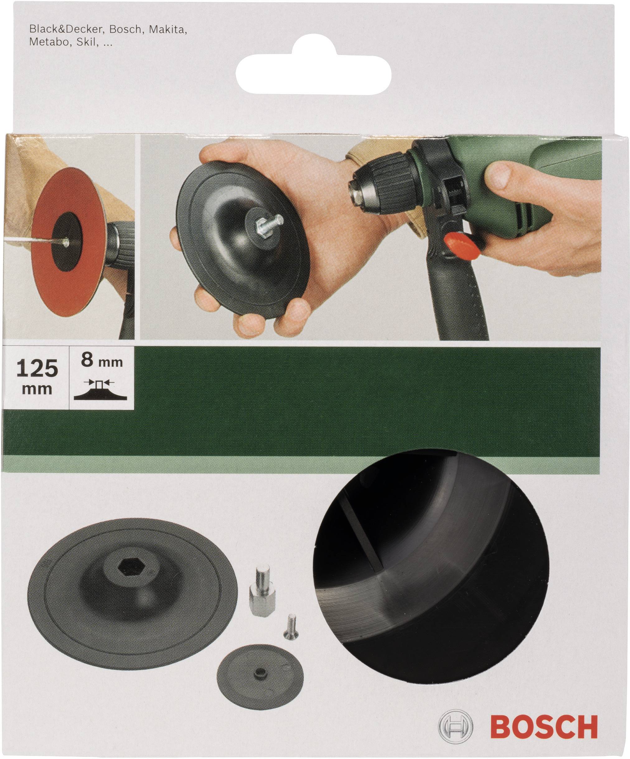 Opakowanie tarczy szlifierskiej o średnicy 125 mm, kompatybilnej z wiertarkami różnych marek, np. Bosch i Makita.