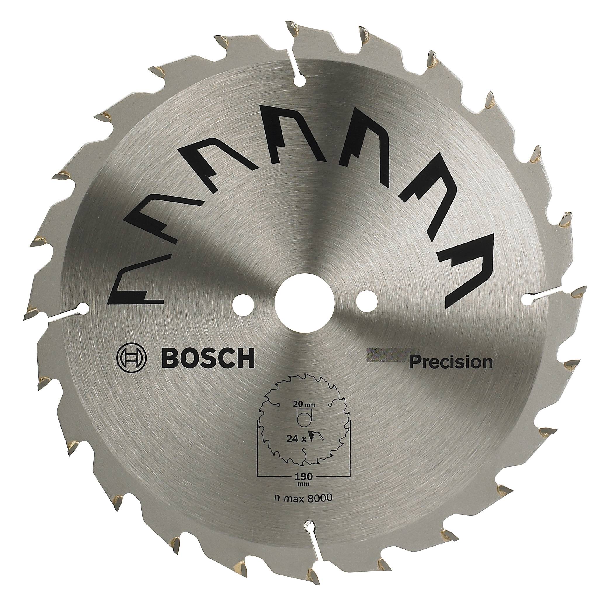 Bosch Accessories Precision 2609256866 Tarcza tnąca z węglików spiekanych 190 x 20 mm Liczba zębów: 24 1 szt.