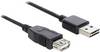 Delock Kabel USB USB 2.0 Złącze męskie USB-A, Złącze żeńskie USB-A 1.00 m czarny wtyczka po obu stronach, styki pozłacane , certyfikat UL 83370