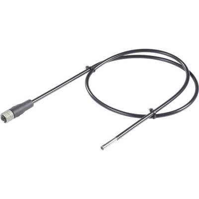 Czarny kabel czujnika temperatury z srebrnym metalowym wtykiem i długim przewodem, odpowiedni do zastosowań technicznych.