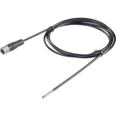 Czarny kabel z metalowym sensorem na jednym końcu i wtyczką na drugim końcu, odpowiedni do urządzeń elektronicznych.