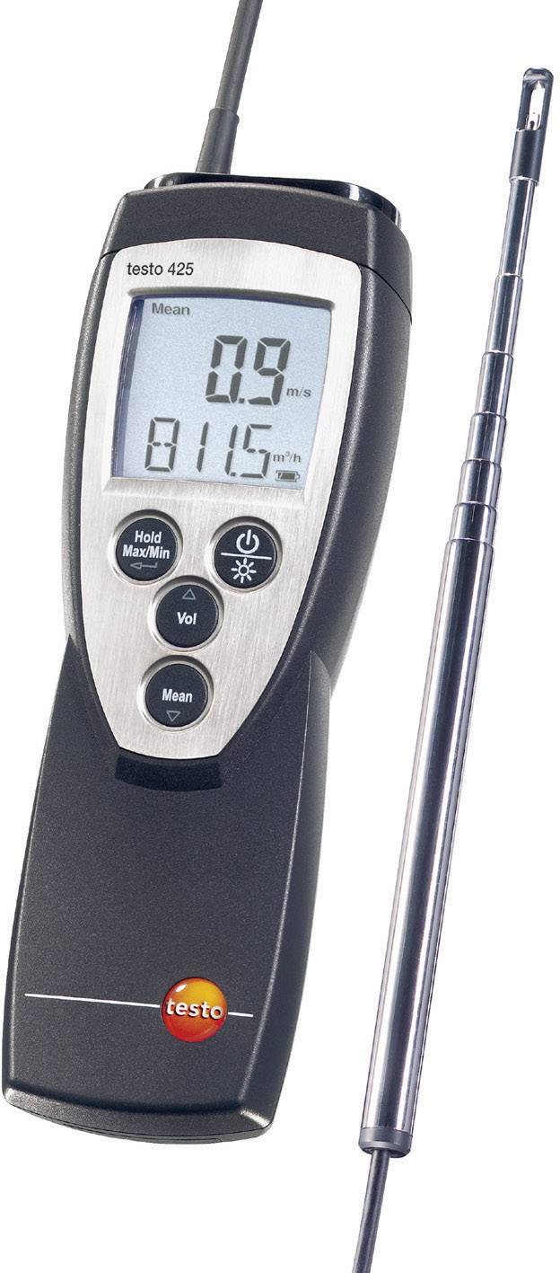 Anemometr wskazuje prędkość powietrza 0,9 m/s oraz temperaturę 81,5 °C.