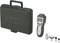 Przenośne urządzenie do pomiaru drgań w czarnej walizce z różnymi nakładkami sensorowymi, odpowiednie do analiz technicznych.